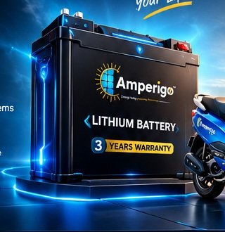 Amperigo lithium battery with branded casing and three-year warranty label